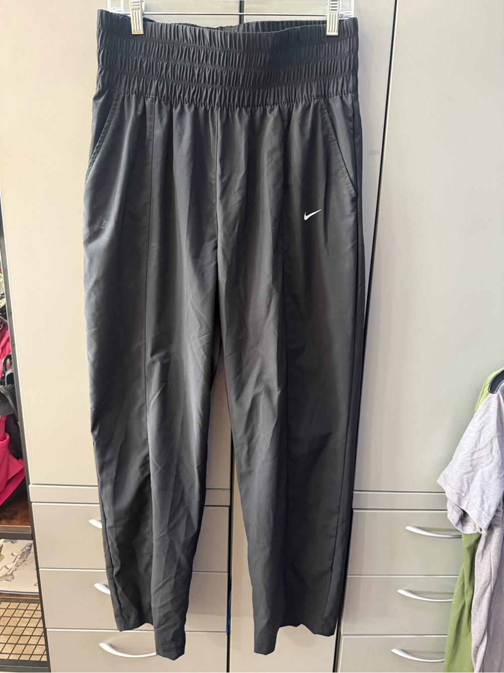 Nike Black Track Pants with White Swoosh